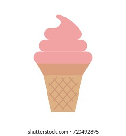 fresh tasty ice cream ball cone with waffle cup