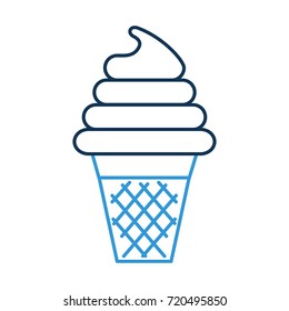 fresh tasty ice cream ball cone with waffle cup