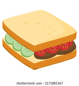 Fresh and tasty sandwich illustration