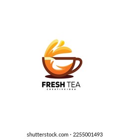 fresh tea drink logo mascot design colorful