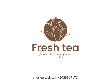 Ilustración del icono del vector del logotipo del té fresco