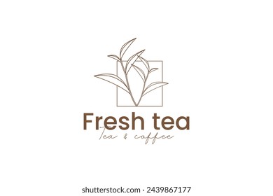 fresh tea logo vector icon illustration