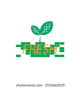 fresh technology logo for a technology company operating in the plantation and agriculture sectors for the application of more advanced technology that is green technology oriented