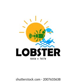 fresh and testy Lobster logo seafood illustration
