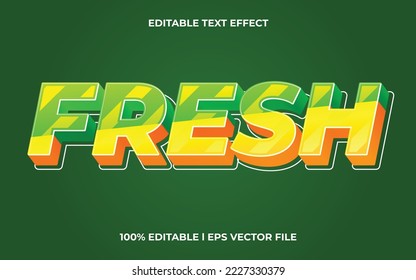 fresh text effect editable modern lettering typography font style, trendy 3d text for tittle and sticker