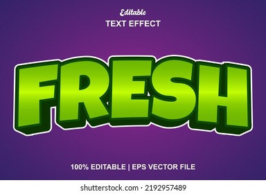 fresh text effect with green color and editable.
