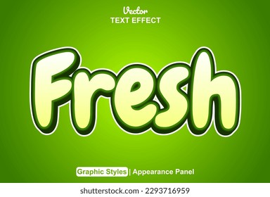 efecto de texto fresco con estilo gráfico de color verde y modificable.