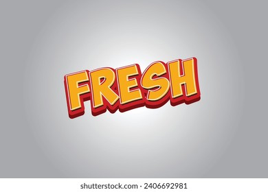Efecto de estilo de texto fresco, diseño vectorial 3d editable, tipografía de efecto de texto, estilos de fuente,