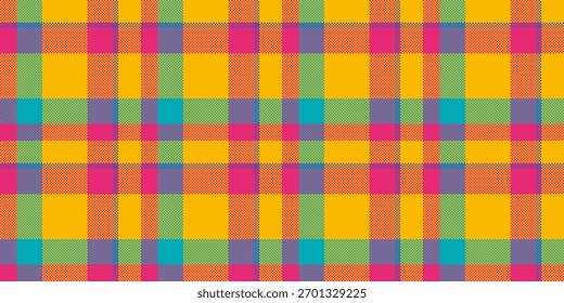 Fresh textile check vector, merry pattern background seamless. Cowboy fabric tartan texture plaid in bright and pink colors palette.