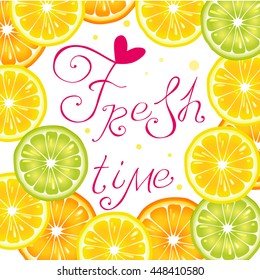 Fresh time. Oranges, limes and lemons