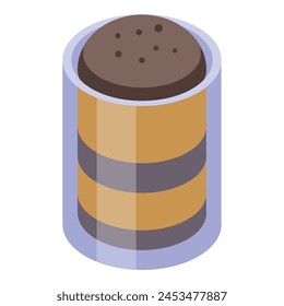 Fresh tiramisu drink icon isometric vector. Cake piece. Biscuit cream