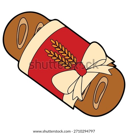 Fresh toast bread in packaging bag isolated vector illustration on white background