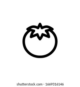 Fresh Tomato Fruit Outline Style Icon Vector Illustration.
