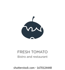Fresh tomato icon vector. Trendy flat fresh tomato icon from bistro and restaurant collection isolated on white background. Vector illustration can be used for web and mobile graphic design, logo, 