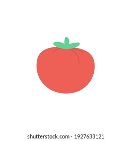 Fresh tomato isolated on white, in a hand-drawn style. Modern vector illustration.