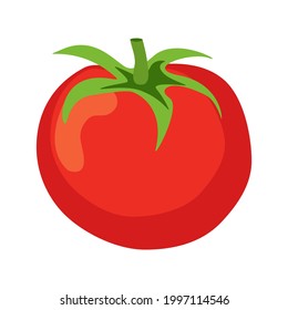 Fresh tomato isolated on white background. Vector illustration transparent png.