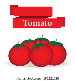 fresh tomato on white background vector
