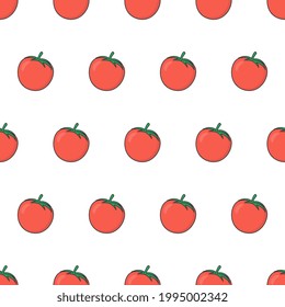 Patrón De Tomate Fresco Sin Marea En Un Fondo Blanco. Ilustración del vector del tema de los tomates