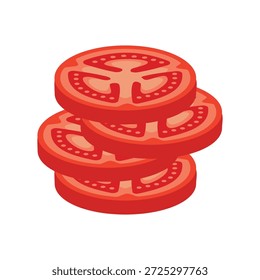 Tomate fresco. Rebanada de tomate rojo.	