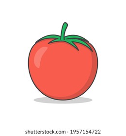 Fresh Tomato Vector Icon Illustration. Tomato Flat Icon