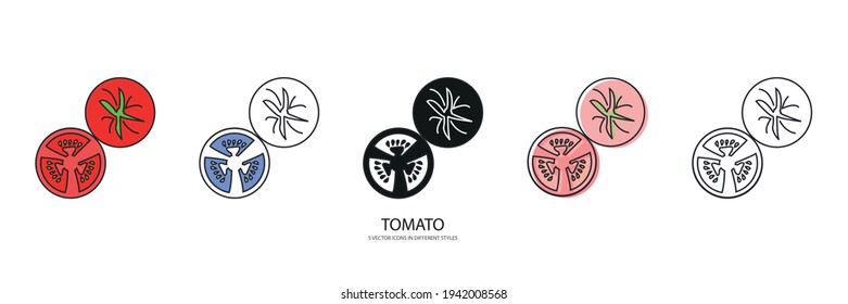 fresh tomato vector type icon