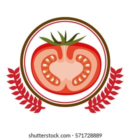 Fresh tomato vegetable icon vector illustration graphic design