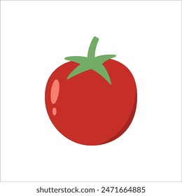 Fresh Tomato Vegetable Vector Illustration Isolated On White Background