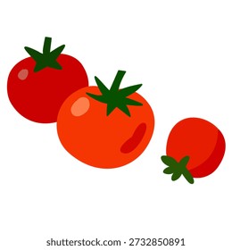 Tomates frescos em estilo liso bonito para tema de cozinha. Ótimo para gráficos de receita, ícones de comida e projetos de cozinha.
