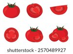  Fresh tomatoes in flat style vector illustration