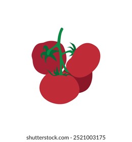 Tomates frescos na videira em Sunlit Garden