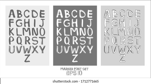 
fresh transformable marker font set, vector image