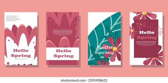 Fresh and trendy abstract square art templates, perfect for social media posts, mobile apps, web banners, and internet ads. Featuring modern vector fashion backgrounds for a vibrant and stylish look.