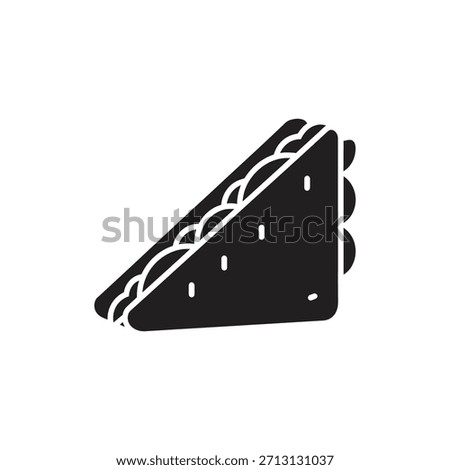 Fresh triangle sandwich bread lunch meal food icon symbol solid glyph vector design element breakfast snack healthy delicious filling layer cut