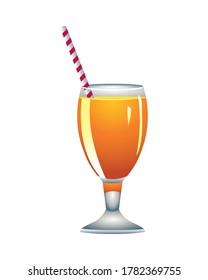 fresh tropical cocktail cup icon vector illustration design