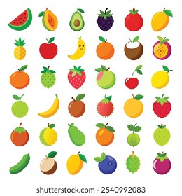 Fresh Tropical and Exotic Fruit Clipart es una colección vibrante y llamativa de iconos vectoriales de alta calidad con una variedad de frutas tropicales y exóticas. 