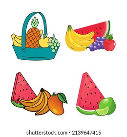 Fresh tropical fruit graphic vector illustration, perfect for fruit producers and fresh drink businesses