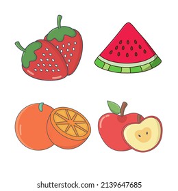 Fresh tropical fruit graphic vector illustration, perfect for fruit producers and fresh drink businesses