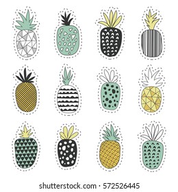 Fresh tropical fruit. Seth pineapples stickers