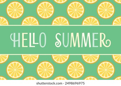 Fresh, tropical fruits, citrus, lemon. Seamless fruit background for banners, printing on fabric, labels, printing on T shirts. Children s drawing in cartoon style on a blue background