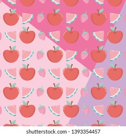 fresh and tropical fruits pattern