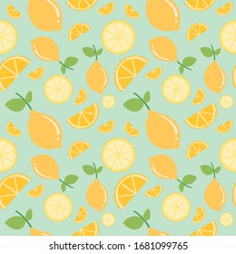 fresh tropical fruits summer vector pattern
