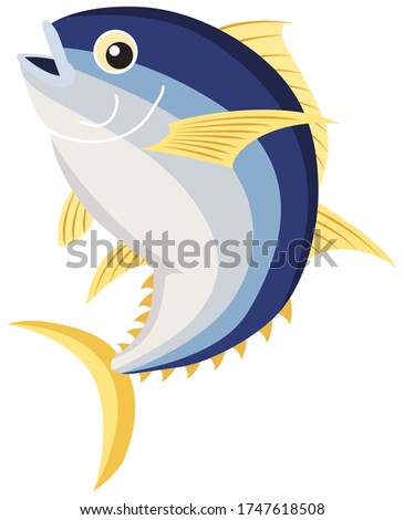 Fresh tuna jumping. Vector illustration