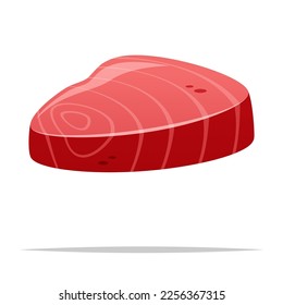 Ilustración aislada del vector de corte de carne de atún fresco