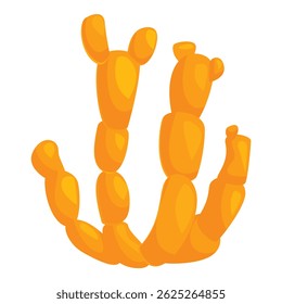 Fresh turmeric root growing with visible rhizome, known for its vibrant color and use in cooking