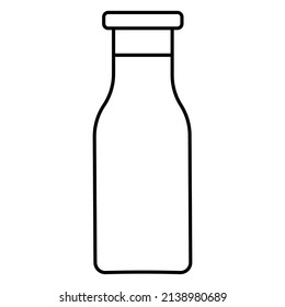 Fresh un pasteurized cow milk bottle icon milk bottle simple icon