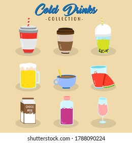 fresh various cold drink vector design collection, can be use to make poster