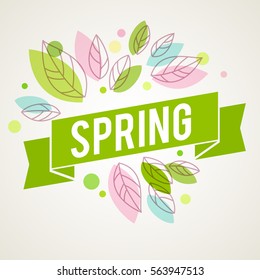 Nuevo diseño vectorial para banners, tarjetas de felicitación, ventas de primavera. Deja salpicar. Fondo de primavera.
