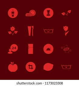 fresh vector icons set. with apple, soap, fridge and crop in set