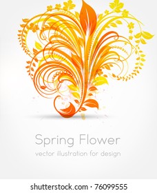 Fresh vector illustration of floral ornament for summer design with flowers. eps 10