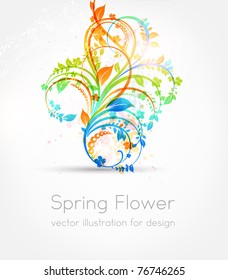 Fresh vector illustration of floral ornament for summer design with flowers. eps 10